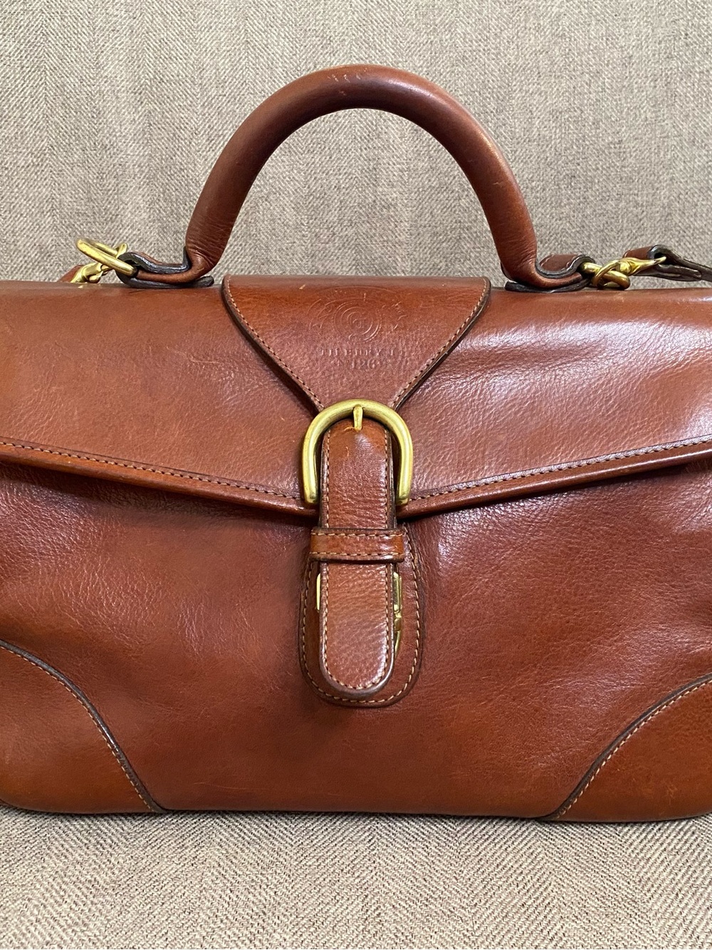 Classic Brown Leather Top-Handle Satchel